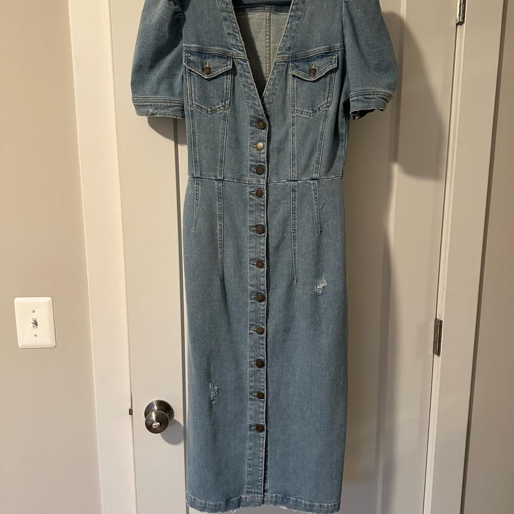 Retrofete Blue Denim Midi Dress - Picture 6 of 11